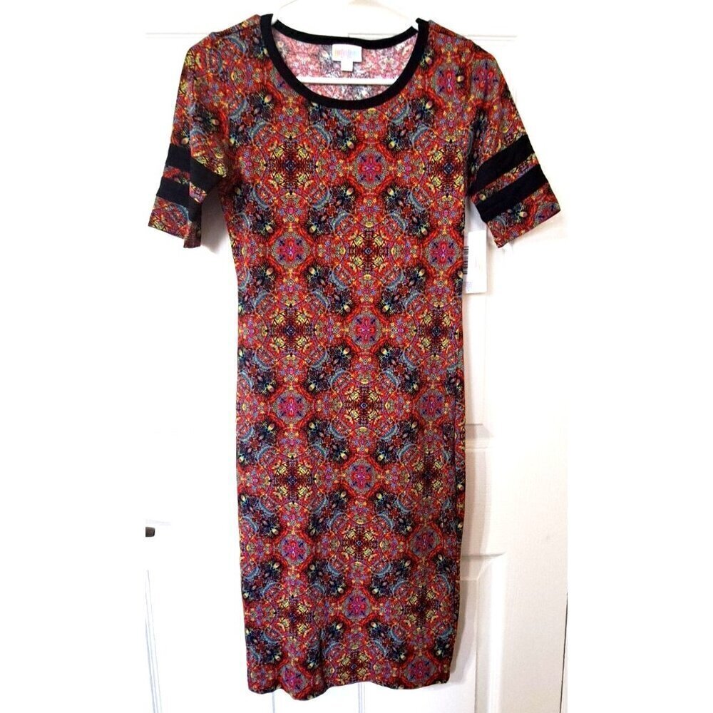 LuLaRoe Women's XXS Julia Multicolor Medallion Print Dress New w/Tags